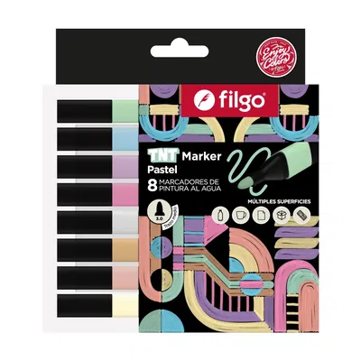 Marcadores De Pinura Al Agua Filgo TNT - Colores Pasteles 3.0 x8