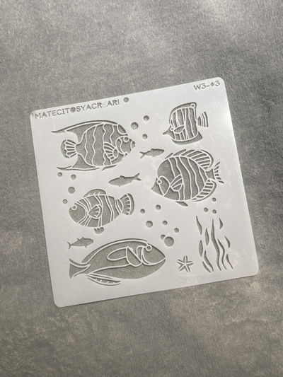 Stencil MyC - 20x20 - W3.03- Peces
