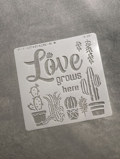 Stencil MyC - 20x20 - F2.153 - Love Cactus