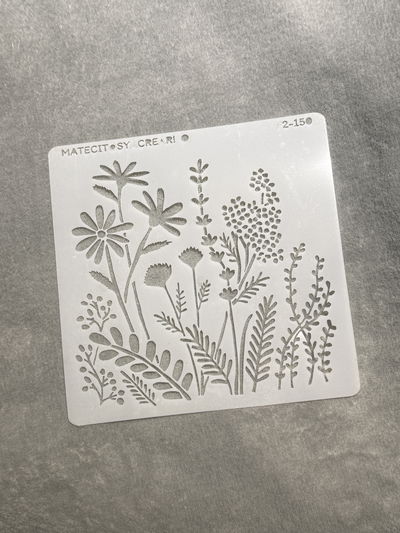 Stencil MyC - 20x20 - F2.150 - Flores y Hojas