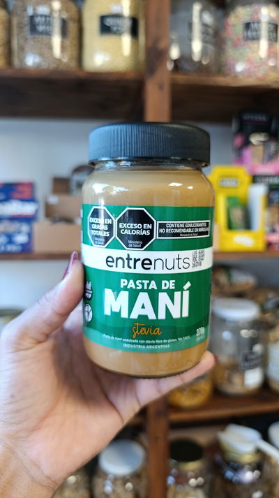 Pasta de maní stevia "Entre Nuts" Sin TACC