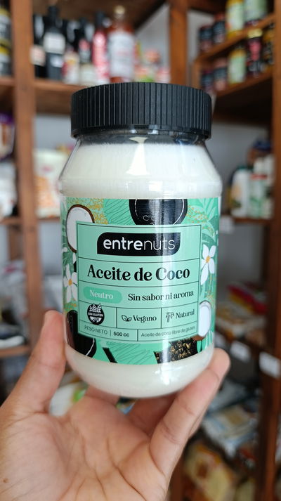 Aceite de coco neutro "Entre nuts" x500 gr Sin TACC
