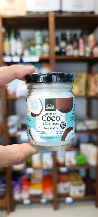 Aceite de coco Neutro "Chia Graal" x 90cc  Sin TACC