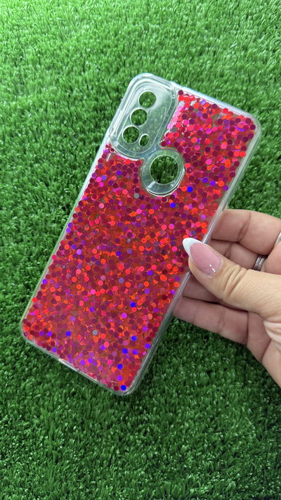 Funda Electro Glitter Rojo Motorola E20/E40