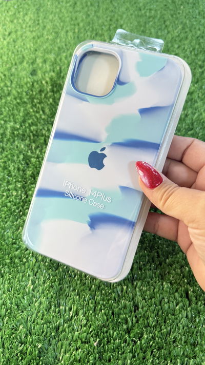 Funda Silicone case Celeste/Blanca IPhone 14 Plus