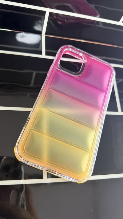 Funda Puffer 360 Degrade Rosa/Amarillo iPhone 11