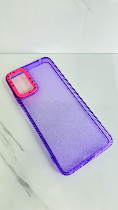 Funda Neón Glitter Morado Motorola E22i 