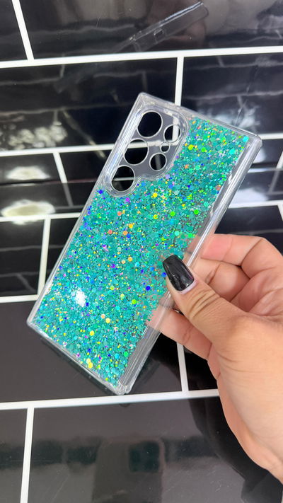 Funda Electro Glitter Turquesa Samsung 