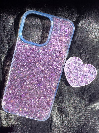 Funda Case + Pop Corazon Morado iPhone 16 Pro Max