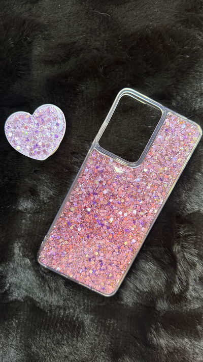 Funda Case+Pop Corazon Morado Moto E14/G04s/G04/G24 Power