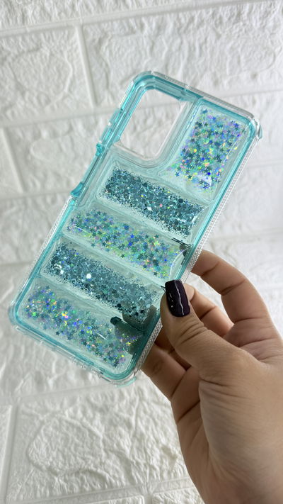 Funda Puffer Glitter Turquesa Samsung A13/A23