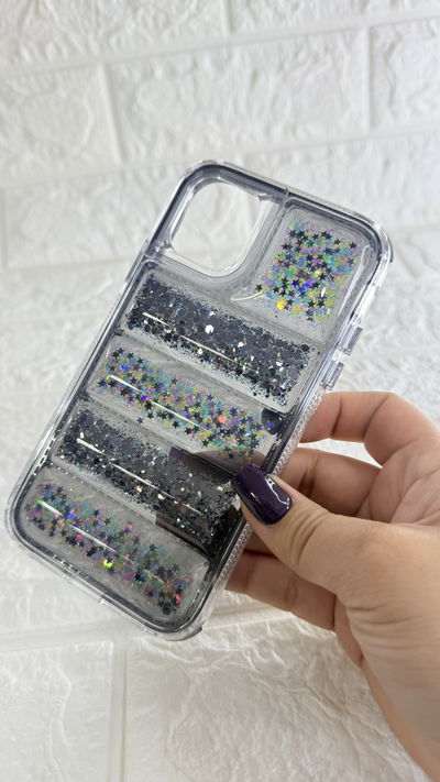 Funda Puffer Glitter Negro iPhone 11