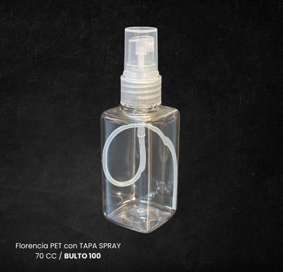 ENVASE FLORENCIA PET CON TAPA SPRAY 70 CC