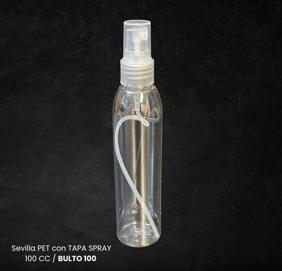 ENVASE SEVILLA PET CON TAPA SPRAY 100 CC