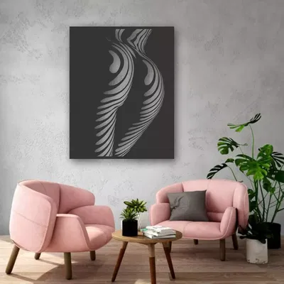 CUADRO INDIVIDUAL MUJER TRASERO 70X55CM