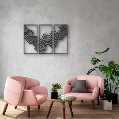 CUADRO TRIPTICO TEMBLOR ARTE 63X43