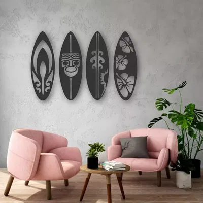 CUADRO CUADRIPTICO TABLA DE SURF 59X90CM