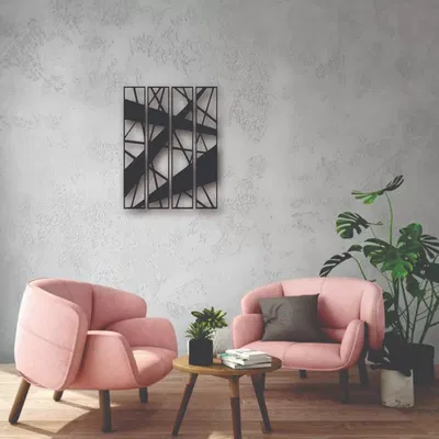 CUADRO CUADRIPTICO GEOMETRICO 65X45CM