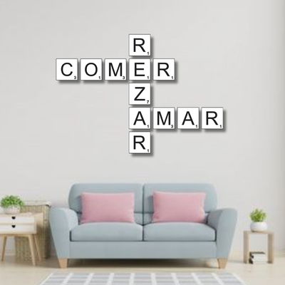 JUEGO DE SCRABLESS "REZAR COMER AMAR"