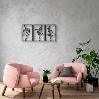 CUADRO TRIPTICO BAILARINA 63X28CM
