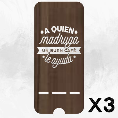 PORTA CELULAR "A QUIEN MADRUGA, UN BUEN CAFE LE AYUDA"