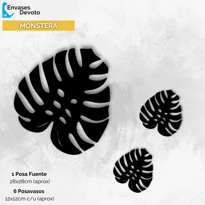 PACK 6 POSA VASOS + 1 POSAFUENTE MONSTERA