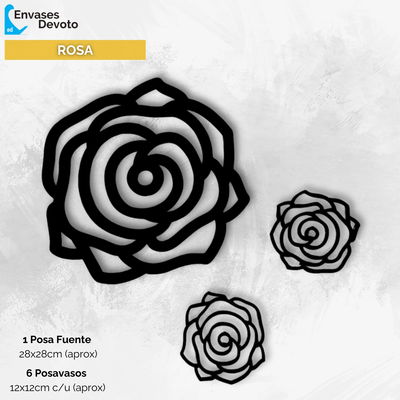 PACK 6 POSA VASOS + 1 POSAFUENTE ROSA