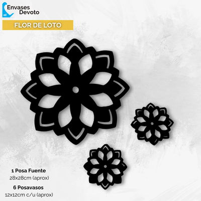 PACK 6 POSA VASOS + 1 POSAFUENTE FLOR DE LOTO