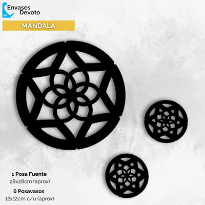PACK 6 POSA VASOS + 1 POSAFUENTE MANDALA
