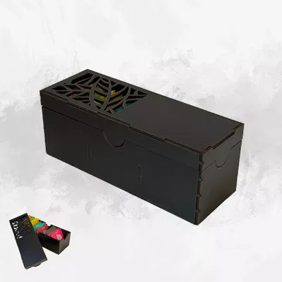 CAJA DE TE 3 DIVISIONES HOJAS