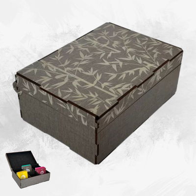 CAJA DE TE LINEA GRABADO BAMBU