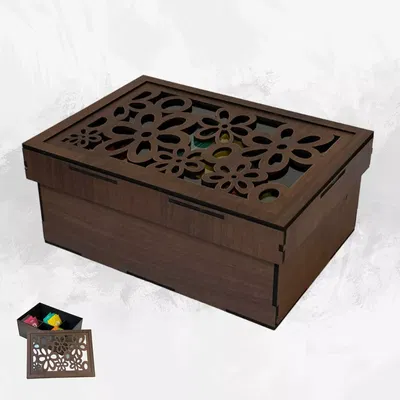 CAJA DE TE SOMBRERO FLORES