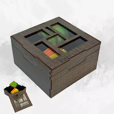 CAJA DE TE CUADRADA CUADROS