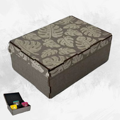 CAJA DE TE LINEA GRABADO MONSTERA
