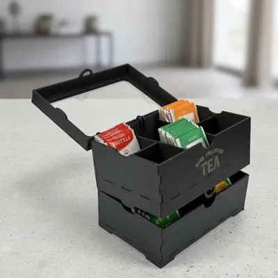 CAJA DE TE - 12 DIV. REMOVIBLES - 2 NIVELES