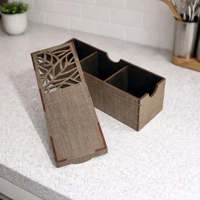 CAJA DE TE 3 DIVISIONES - HOJAS