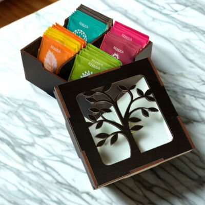 CAJA DE TE CUADRADA - 4 DIV - ARBOL 