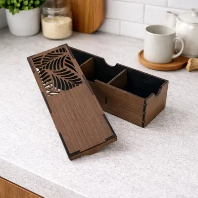 CAJA DE TE 3 DIVISIONES - MONSTERA