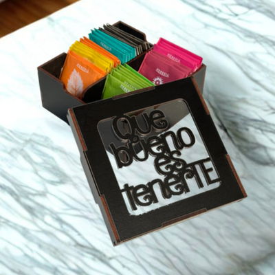 CAJA DE TE CUADRADA - 4 DIV - TENERTE