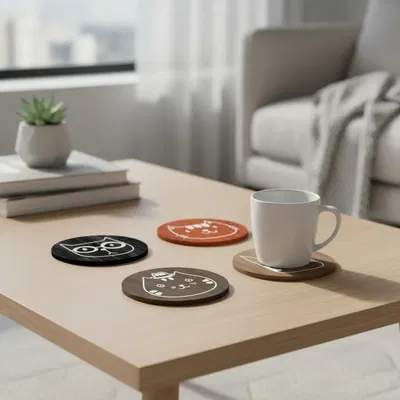 POSAVASO GRABADOS GATOS PACK 4 UNIDADES