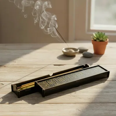 PORTA SAHUMERIO CAJA GRABADA