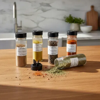 PACK 4 ESPECIEROS 125CC - TAPAS NEGRAS