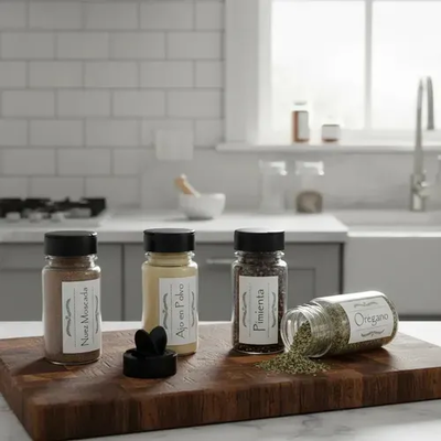 PACK 4 ESPECIEROS 100CC - TAPAS NEGRAS