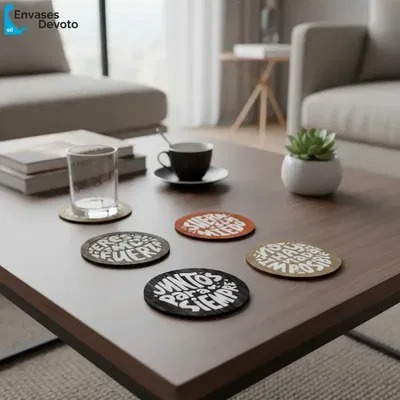 POSAVASO GRABADOS JUNTOS PARA SIEMPRE PACK 4 UNIDADES