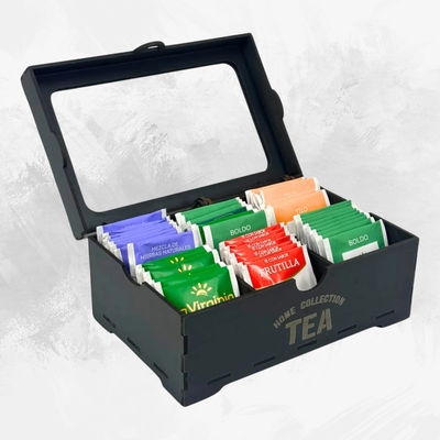 CAJA DE TE MADERA ORGANIZADOR - 6 DIV. REMOVIBLES