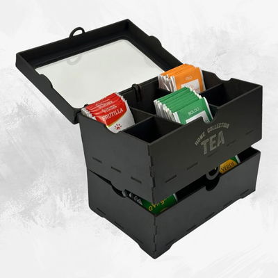CAJA DE TE MADERA ORGANIZADOR - 12 DIV. REMOVIBLES - 2 NIVELES!