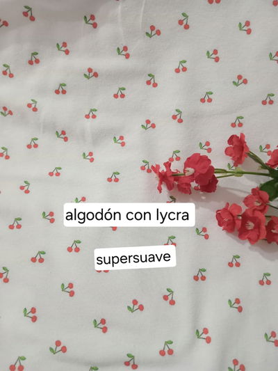 Algodón  con lycra 30/1 Cerezas