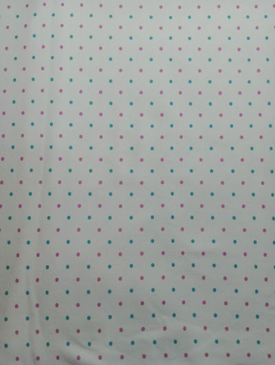 Algodón con Lycra 30/1 " Puntos rosa y turquesa"