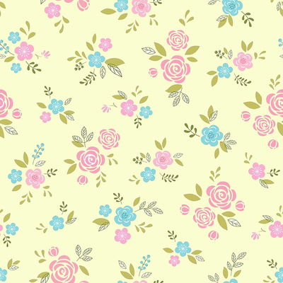 MAYOR- Algodón con lycra " Rositas rosa y celestes" (ver más)