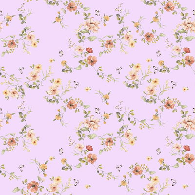 MAYOR- Algodón con lycra "Ramitos naranja"